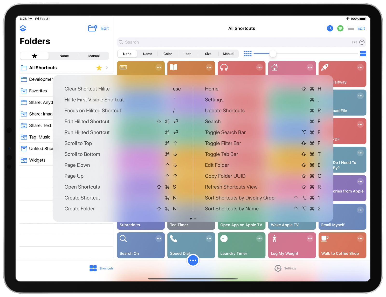 Keyboard Shortcuts in LaunchCuts