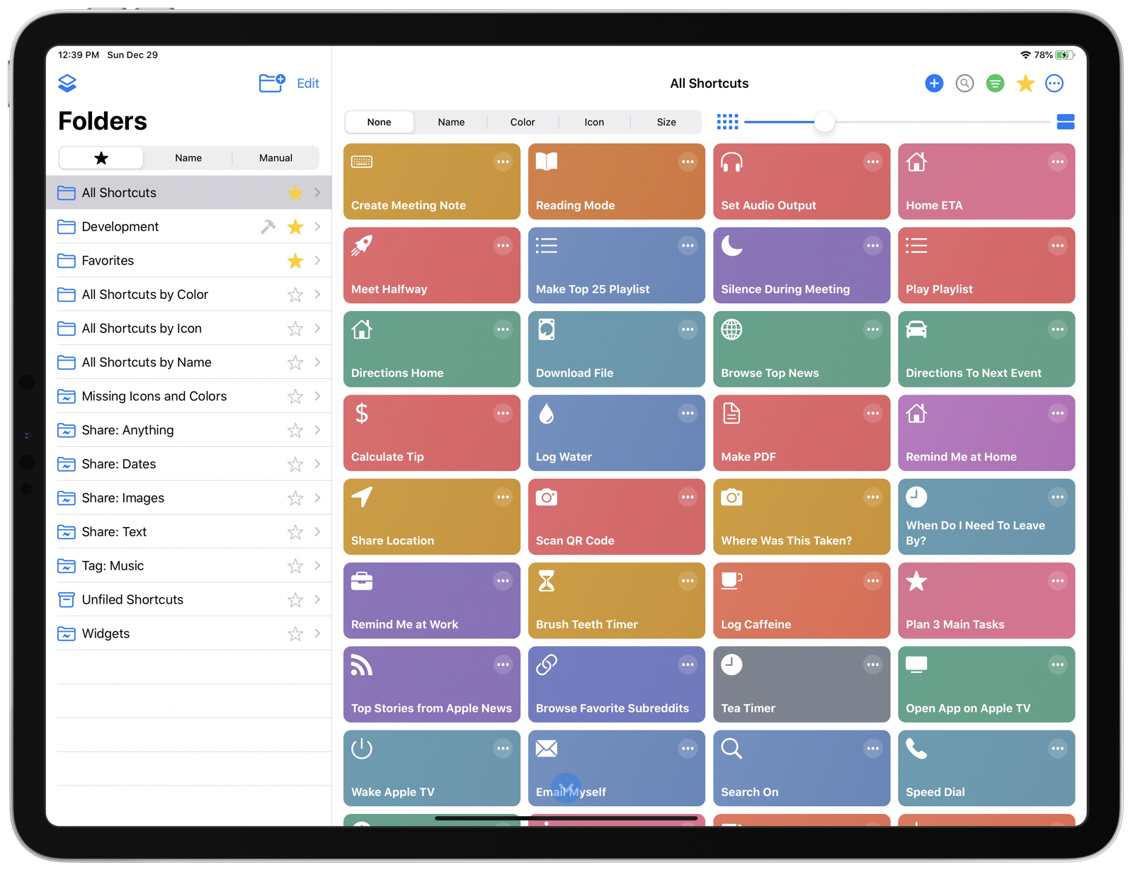 Shortcuts Grid